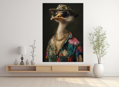 Ostrich Canvas Print - Framed Canvas Art | Ready to Hang Cool Ostrich Artwork