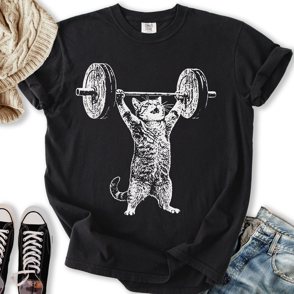 Weight Lifter Cat Relaxed Tee