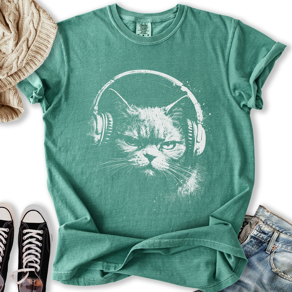 Headphones Cat Relaxed Tee