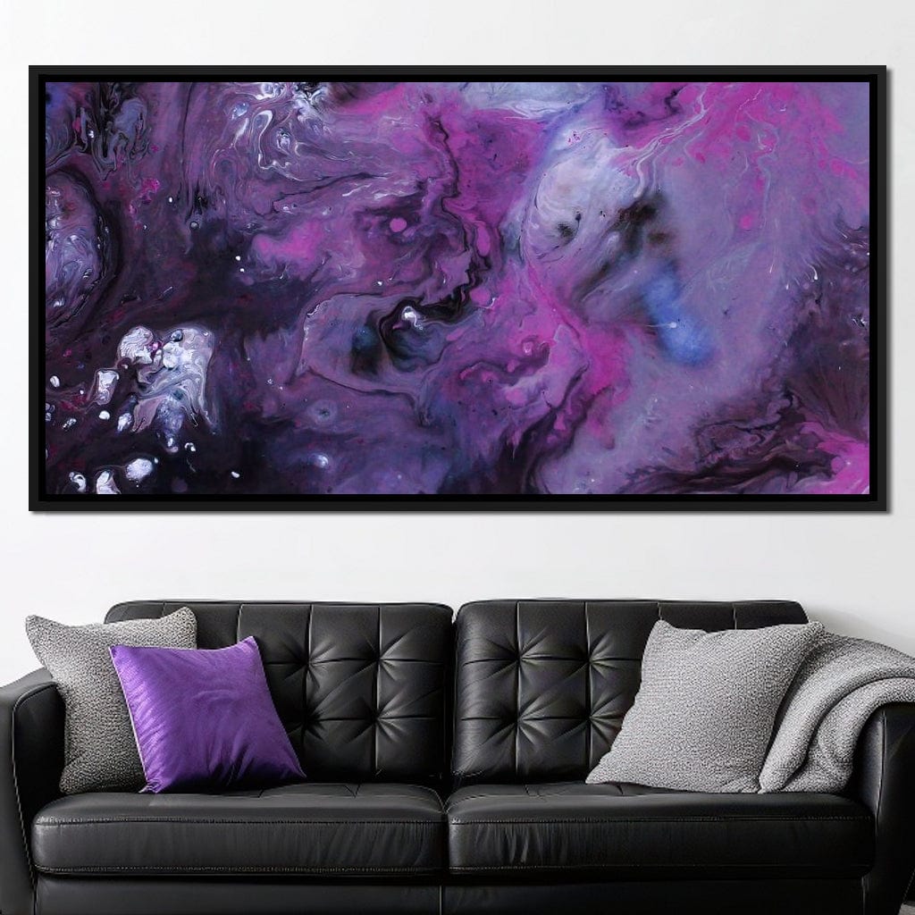 Abstract Purple & Black Canvas Wall Art