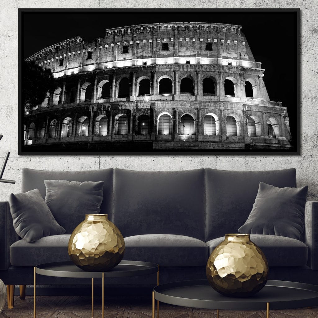 Colosseum at Night Time Canvas Wall Art