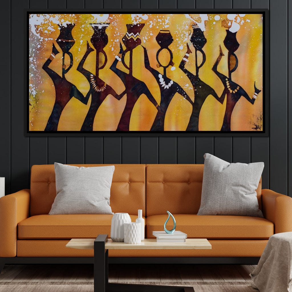African Women with Jars Canvas Wall Art