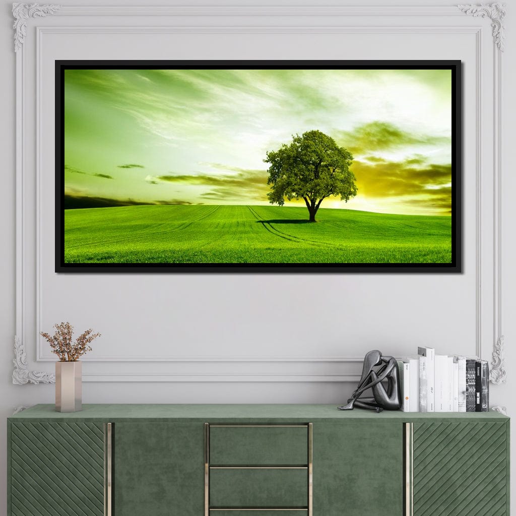 Green Prairie Canvas Wall Art
