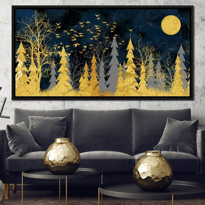 Golden Moonlight Canvas Wall Art