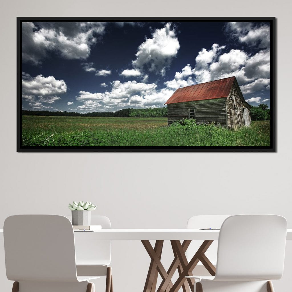 Old Barn in the Field Canvas Wall Art