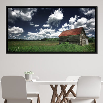 Old Barn in the Field Canvas Wall Art