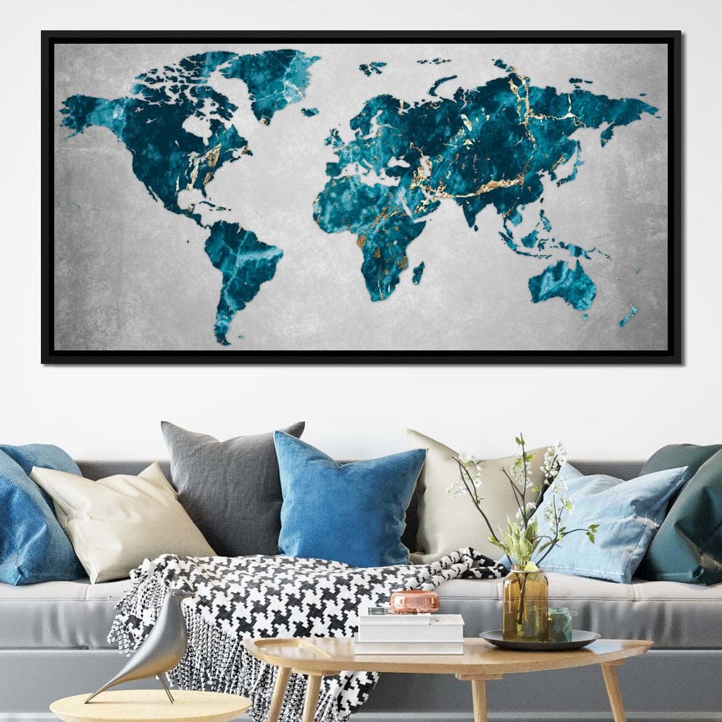 World Map 4 - Mateo Canvas Wall Art