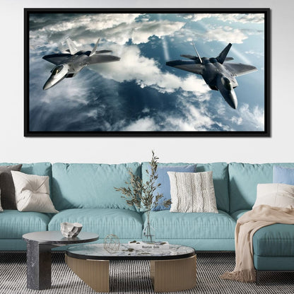 F-22 Raptors Canvas Wall Art