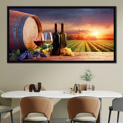 Wine Valley Sunset Canvas Wall Art