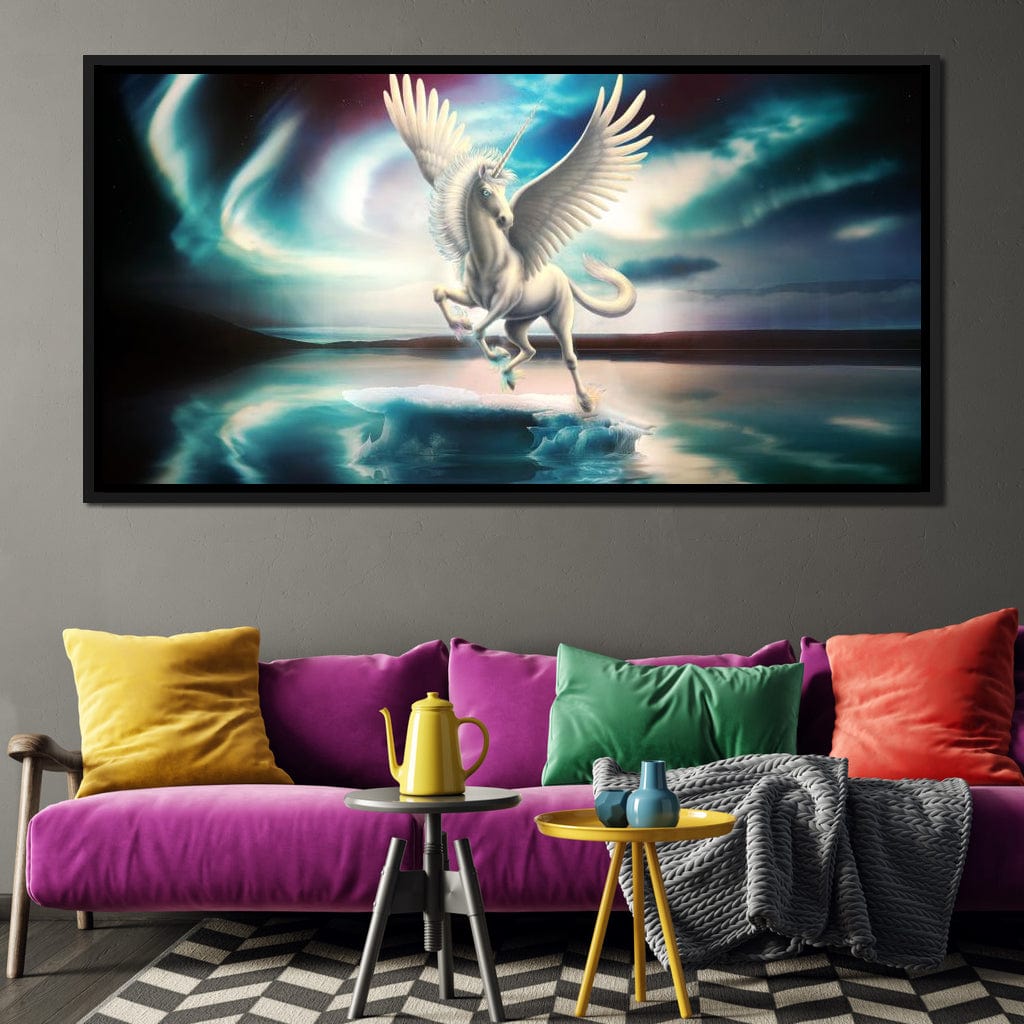 Northern Light Unicorn Canvas Wall Art