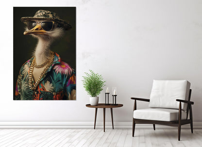 Ostrich Canvas Print - Framed Canvas Art | Ready to Hang Cool Ostrich Artwork