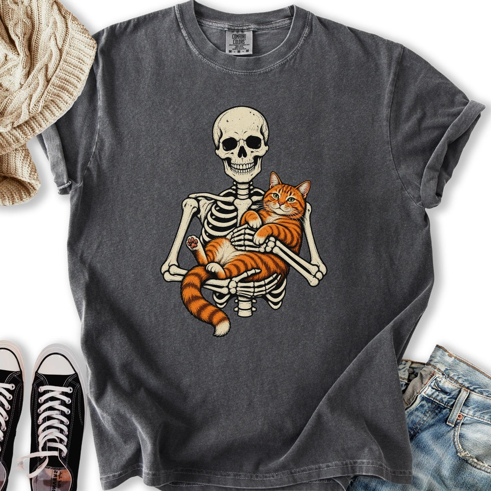 Skeleton Orange Cat Relaxed Tee