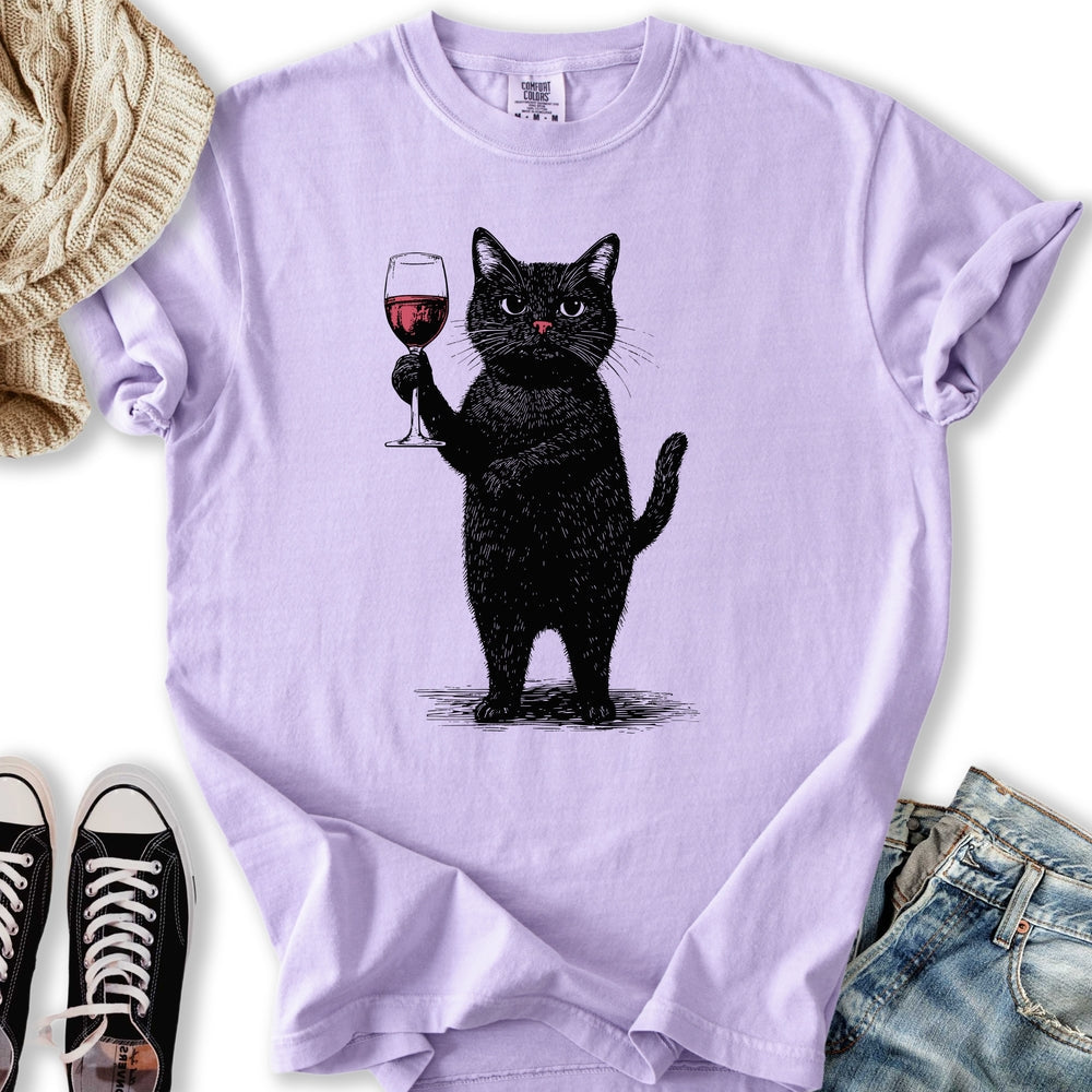 Black Cat Red Wine Relaxed Tee