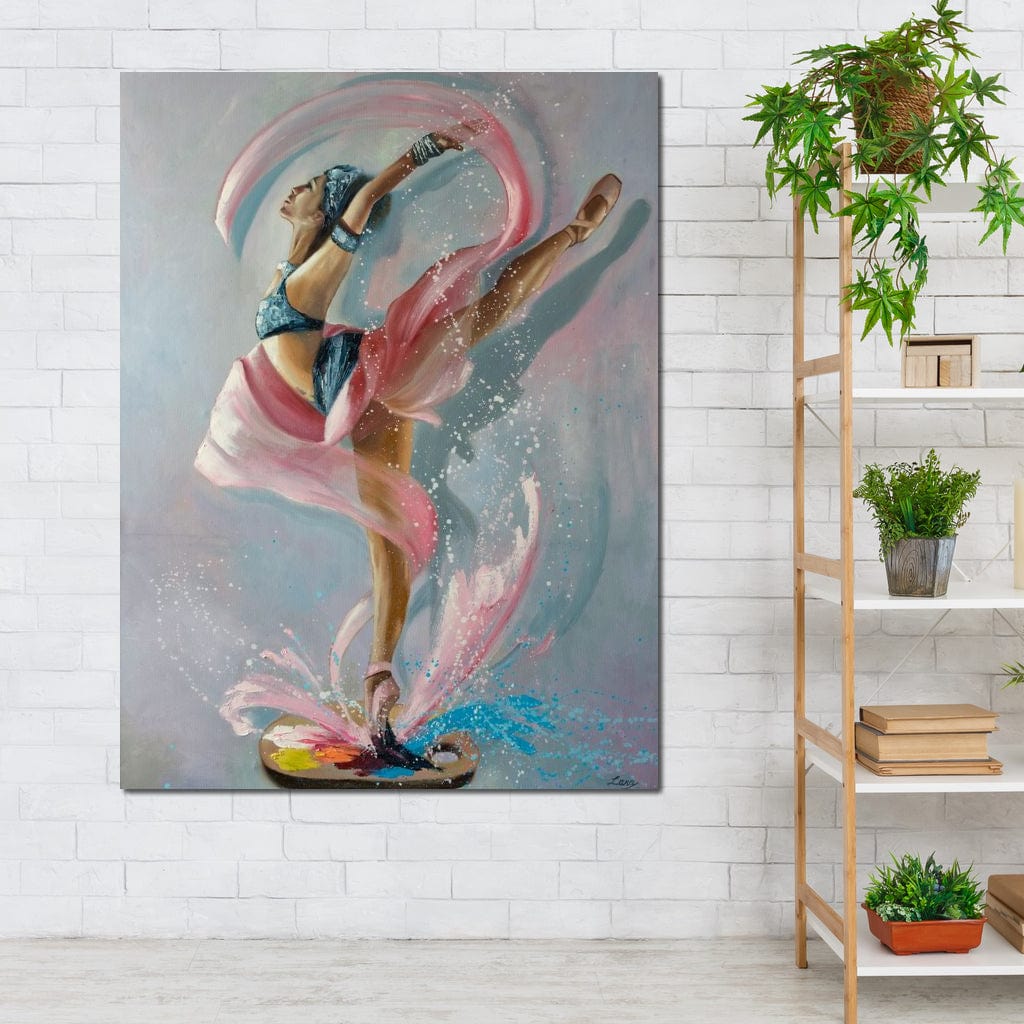 Ballet Dancer Artist Palette Canvas Wall Art