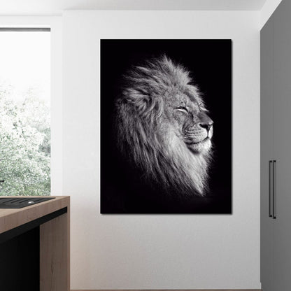 Black and White Lion King Canvas Wall Art