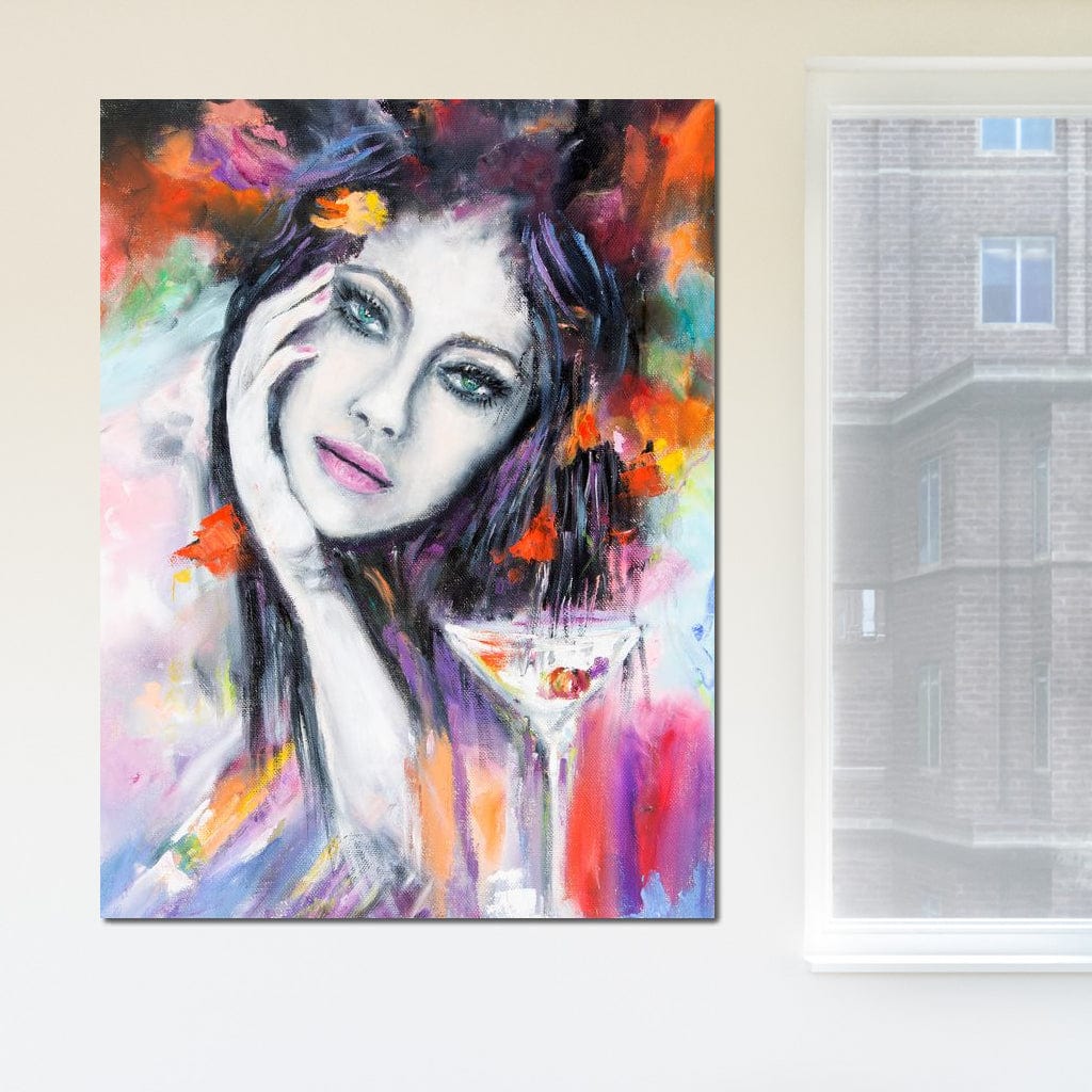 Martini Girl Canvas Wall Art