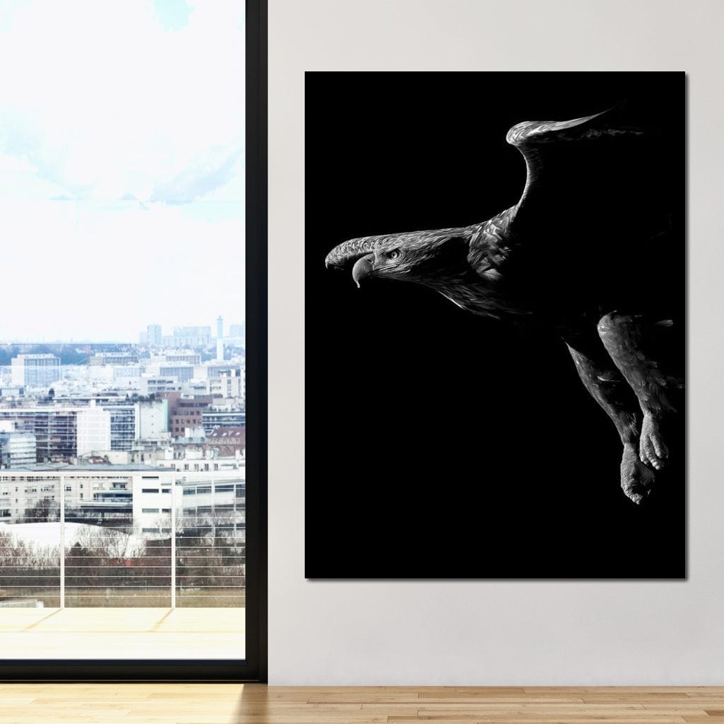 Black and White Eagle Canvas Wall Art