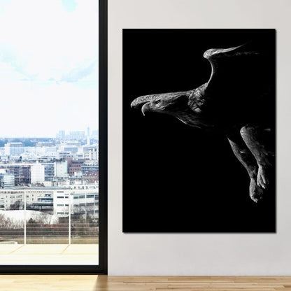 Black and White Eagle Canvas Wall Art