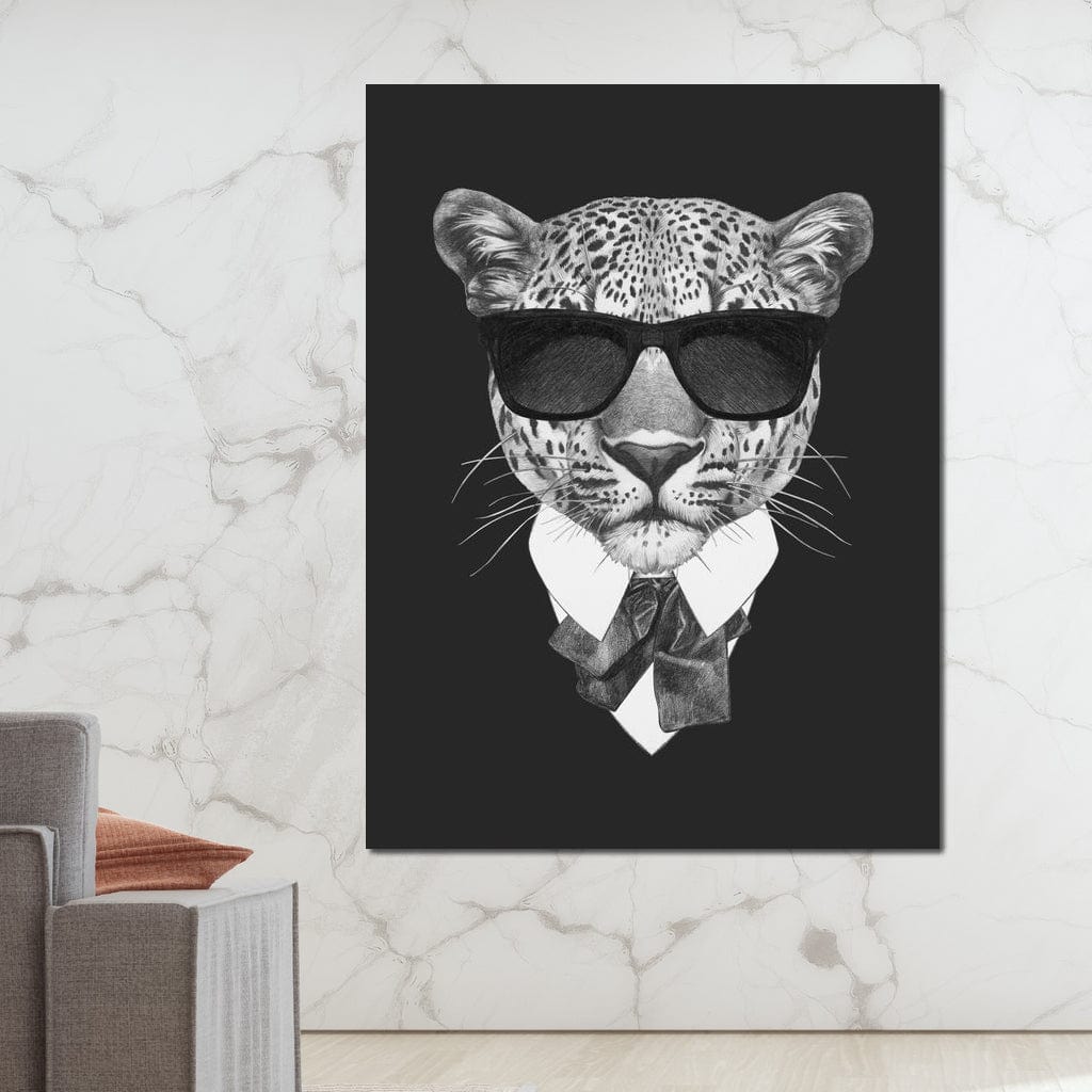 Dressed Up Leopard Canvas Wall Art