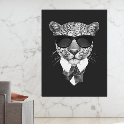 Dressed Up Leopard Canvas Wall Art