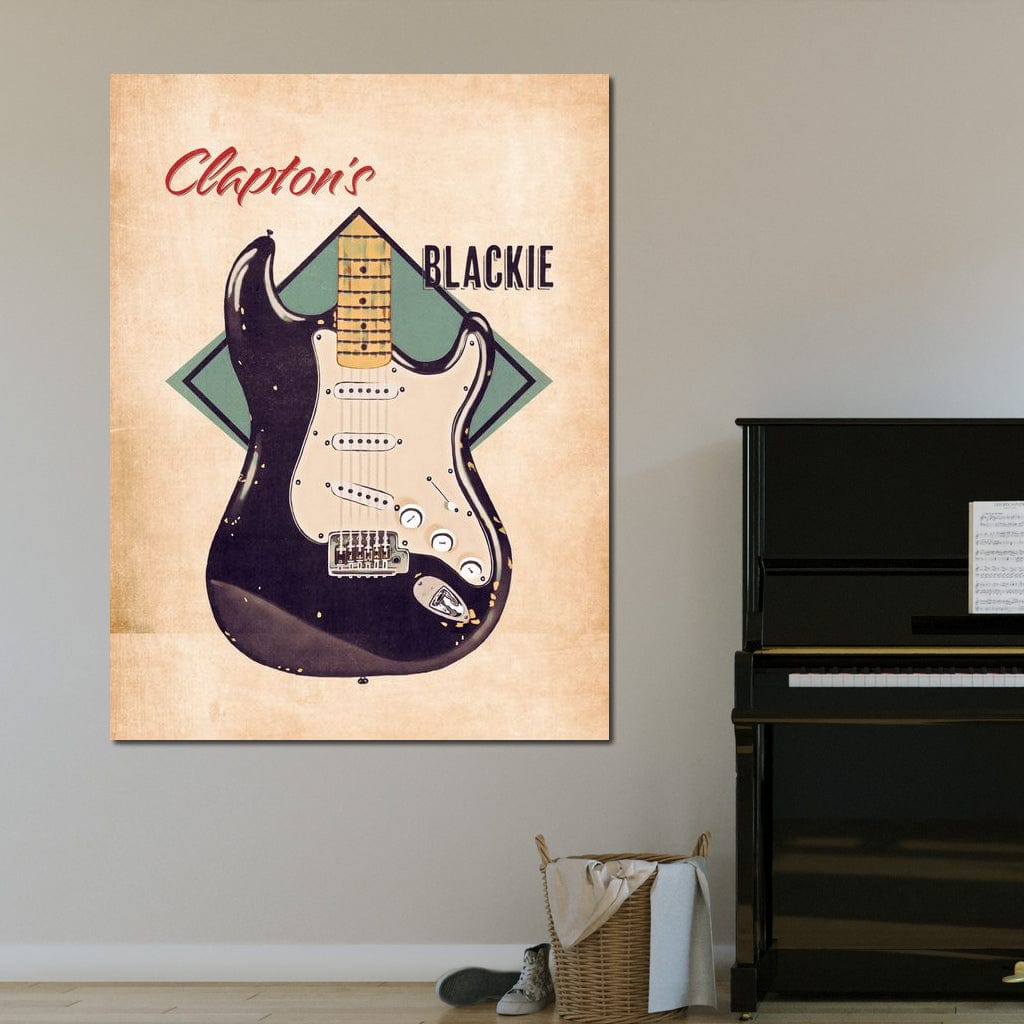 Eric Clapton's Blackie Guitar Retro Canvas Wall Art