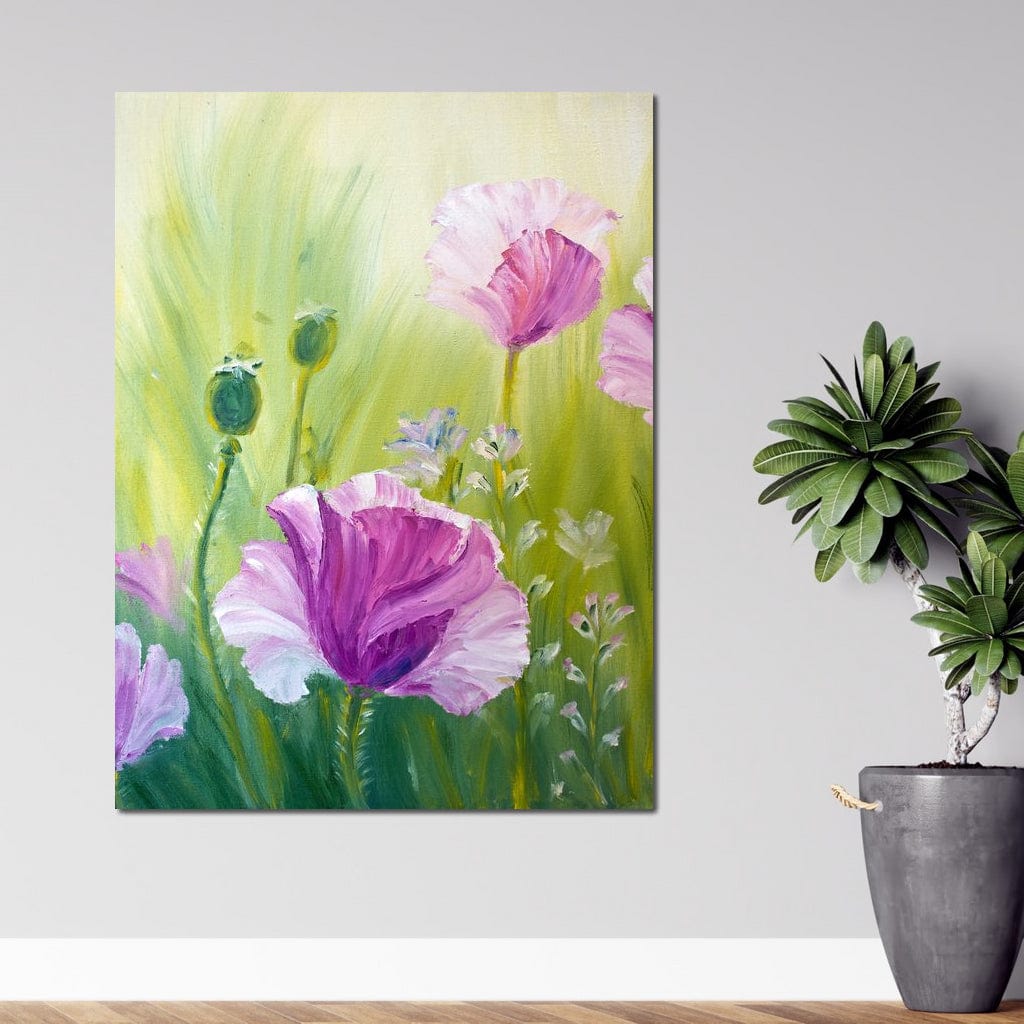 Purple Poppies Canvas Wall Art