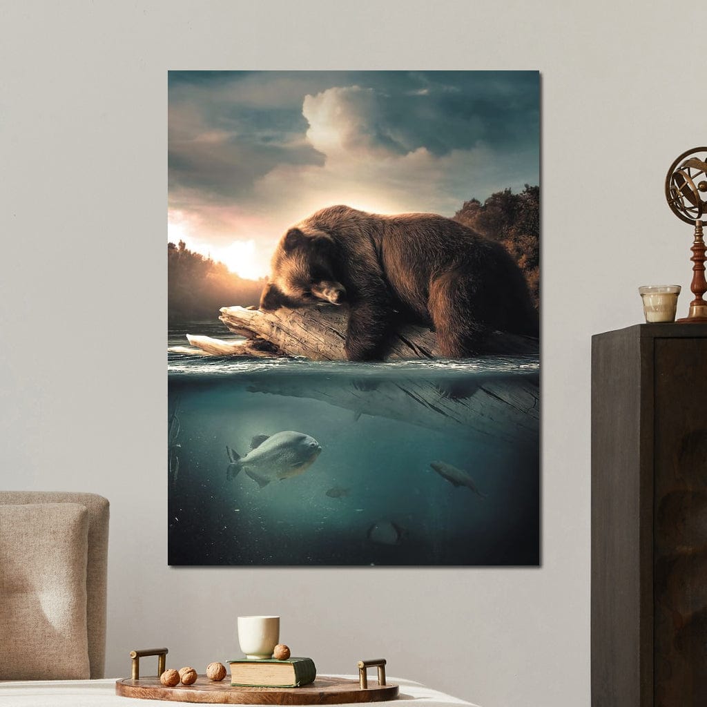 Floating Bear Canvas Wall Art