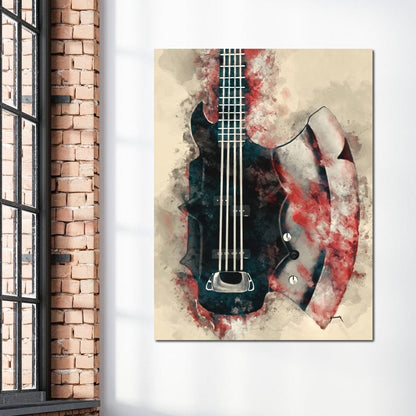 The Demon's Axe Bass Guitar Canvas Wall Art