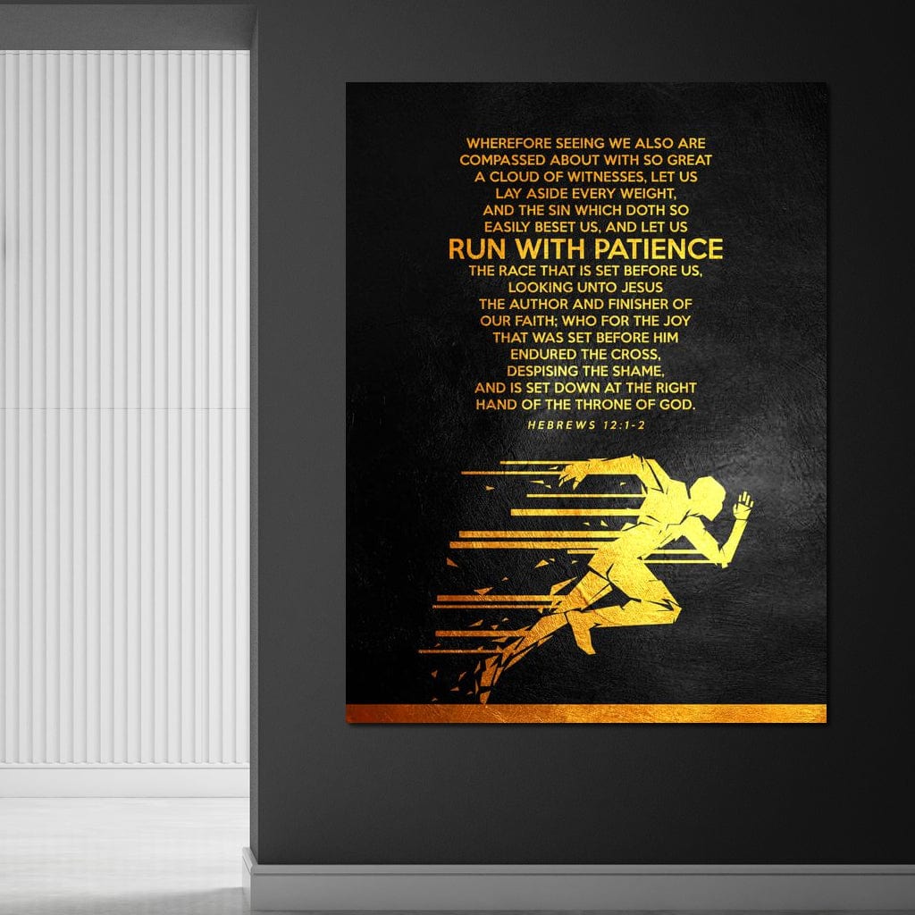 Hebrews 12:1-2 Canvas Wall Art