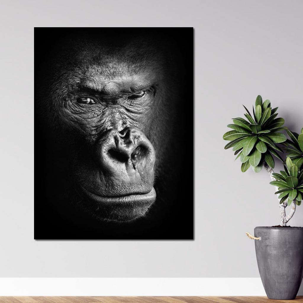 Black and White Gorilla Canvas Wall Art