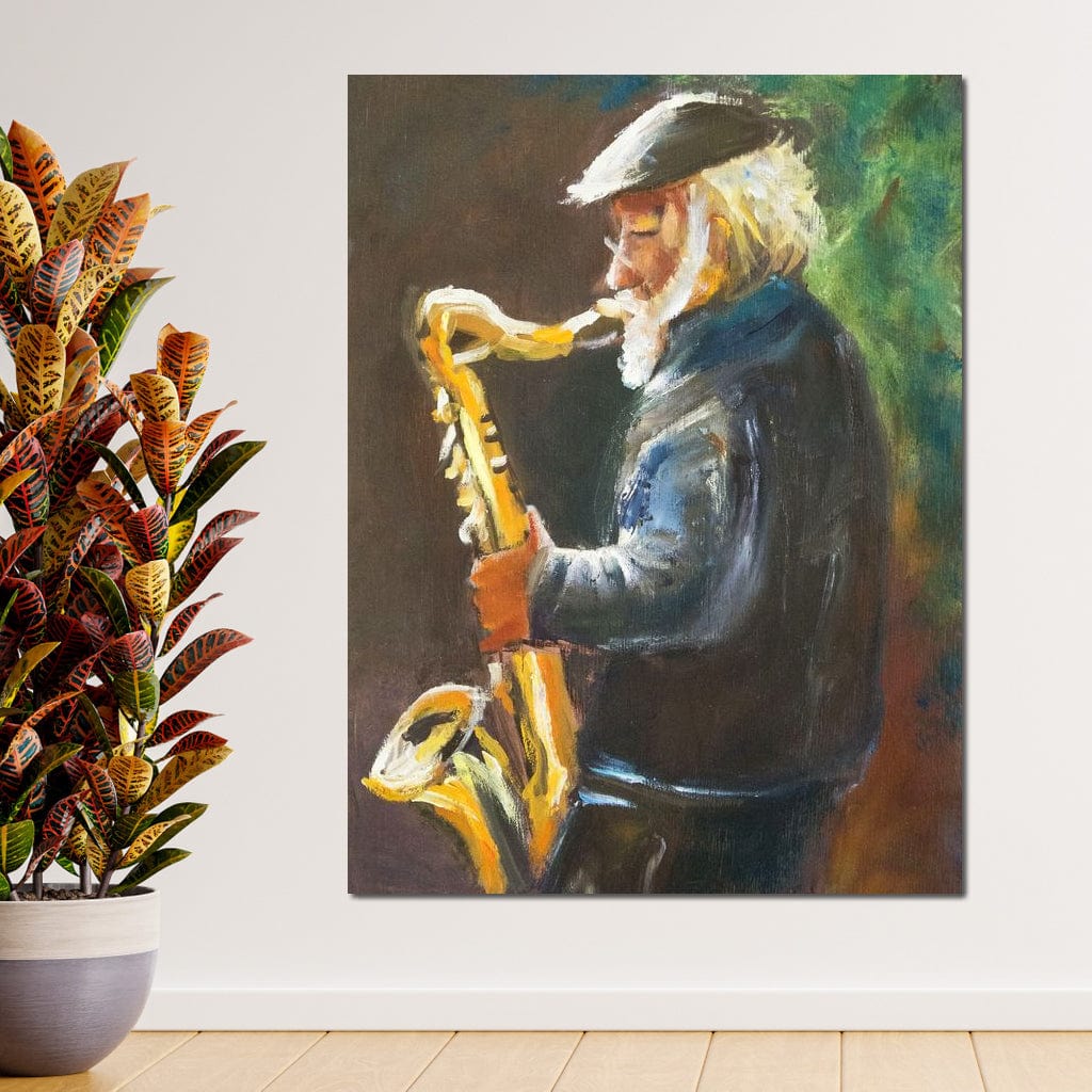 Saxophone Maestro Canvas Wall Art