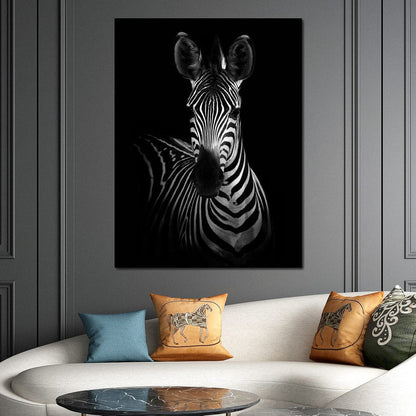 Black and White Zebra Canvas Wall Art