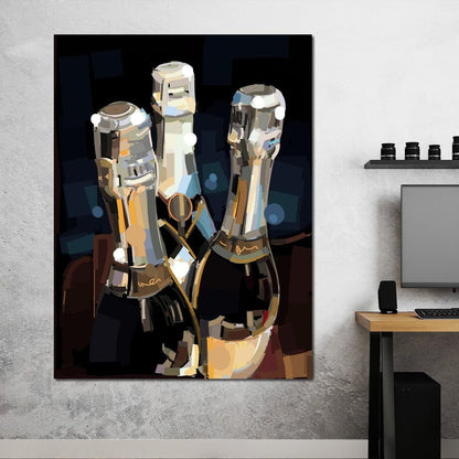 Champagne Bottles Canvas Wall Art