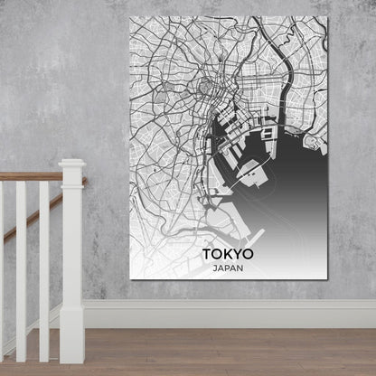 Map of Tokyo, Japan Canvas Wall Art