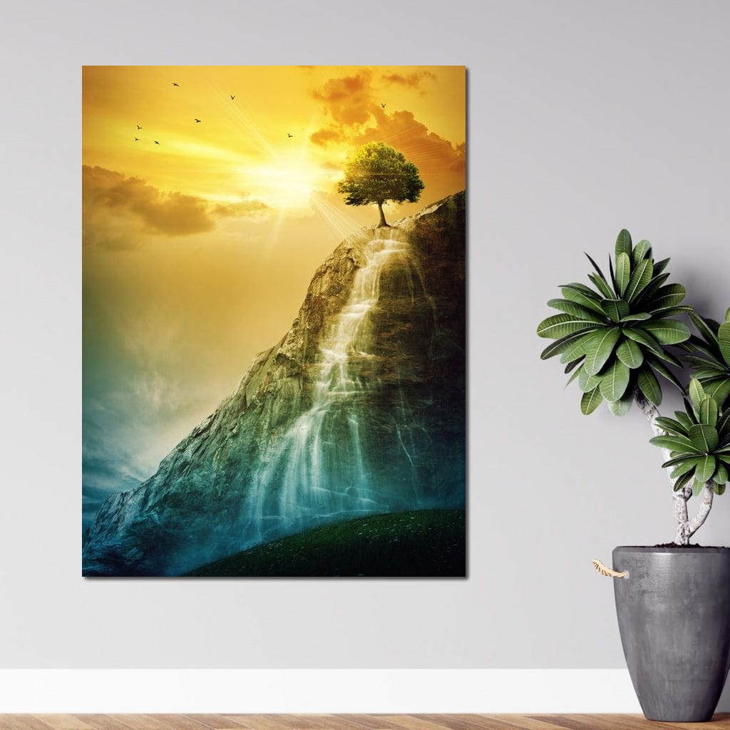 Waterfall Tree Canvas Wall Art