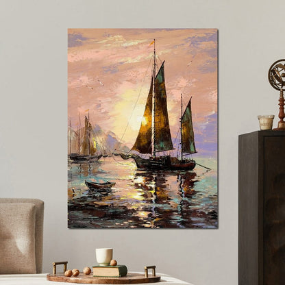 Spanish Sailing Boats Canvas Wall Art
