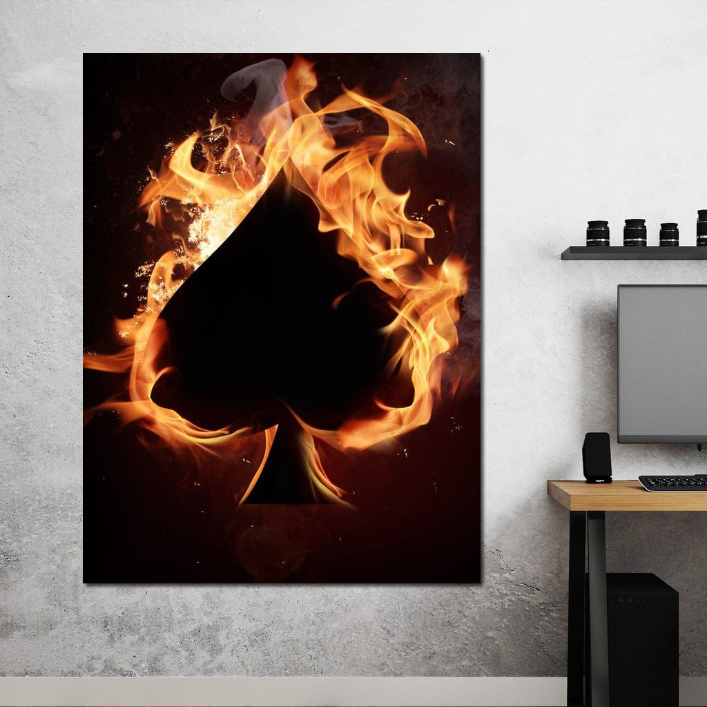 Spade on Fire Canvas Wall Art