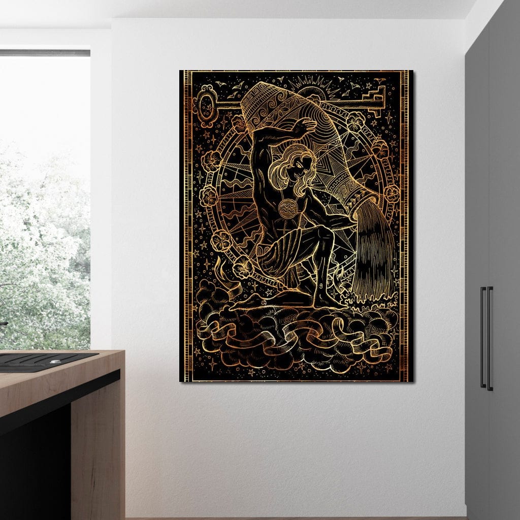 Zodiac sign Aquarius Canvas Wall Art