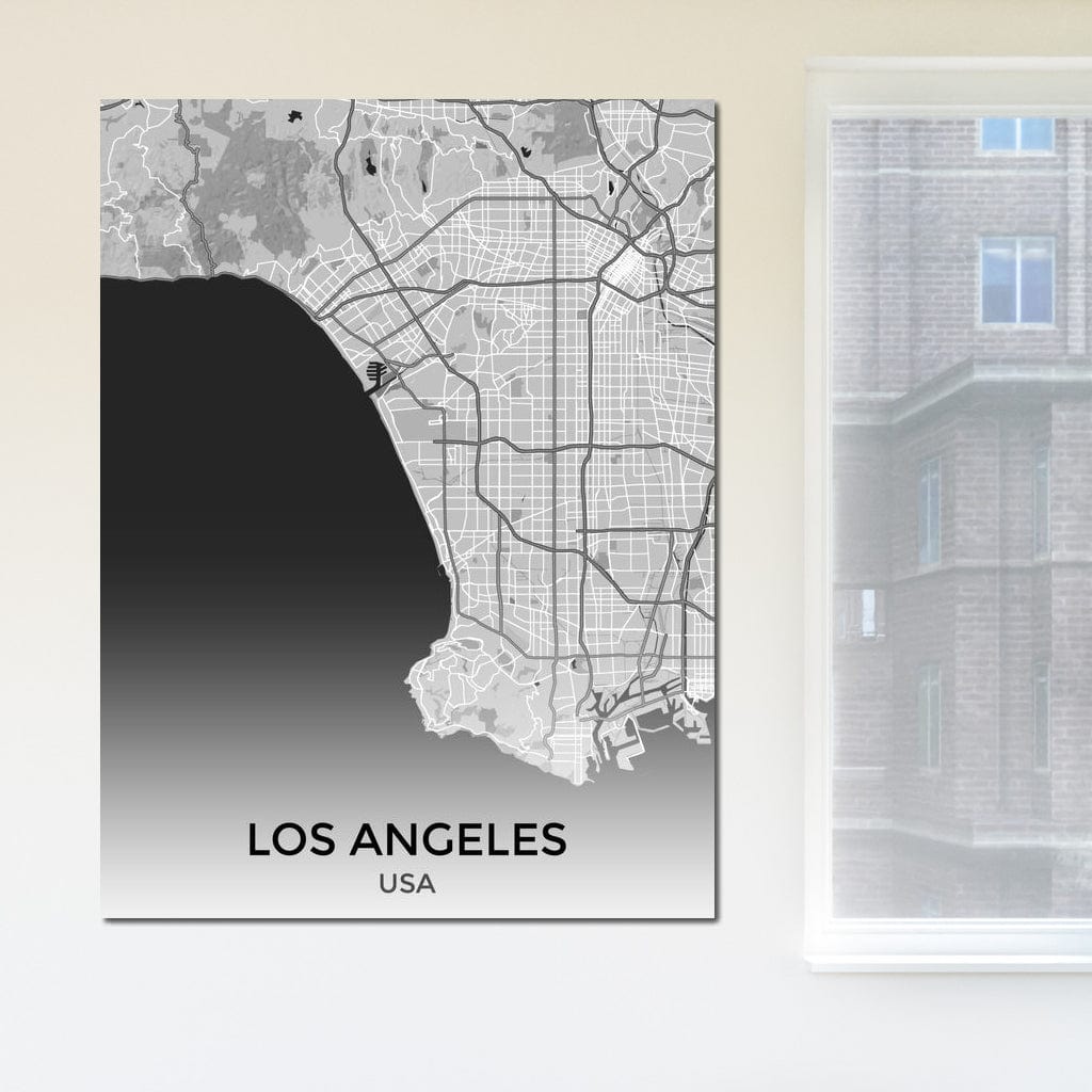 Map of Los Angeles, USA Canvas Wall Art