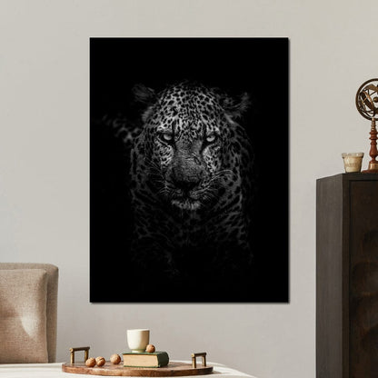 Leopard Black & White Canvas Wall Art