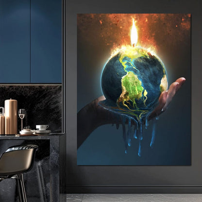 Holding the Earth Canvas Wall Art