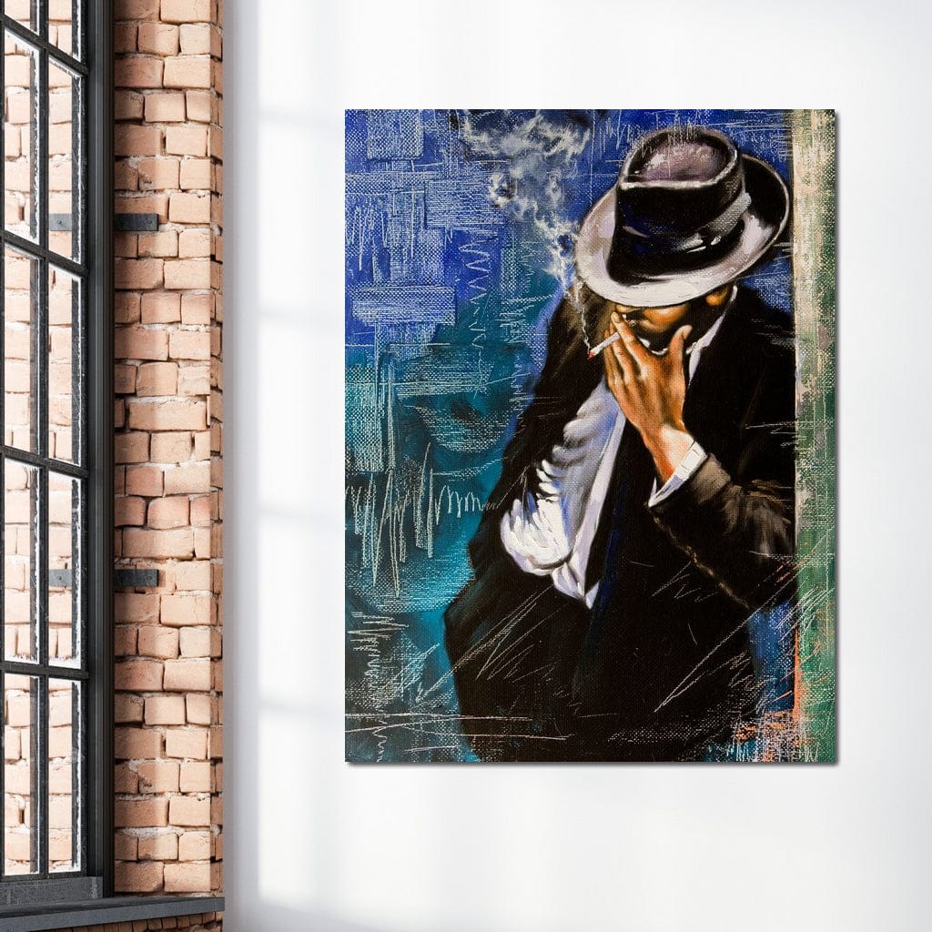 Smoking Man Canvas Wall Art