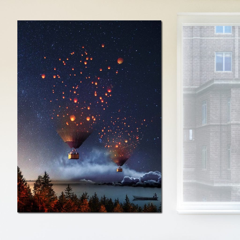 Hot Air Balloon Light Canvas Wall Art