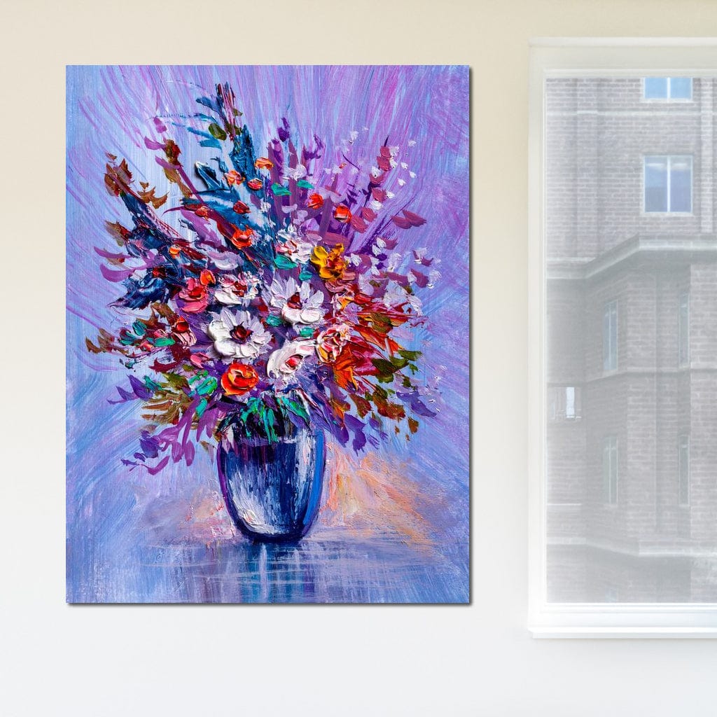 Multicolored Flowers Bouquet Canvas Wall Art