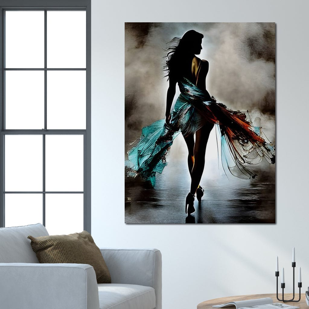 Female Portrait Paint Splash 040 Canvas Wall Art