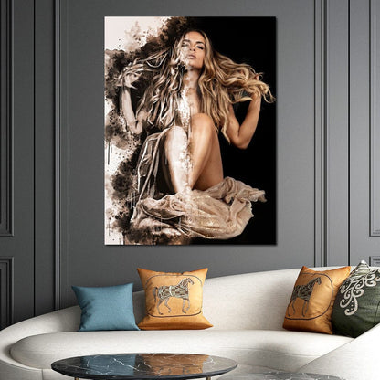 Golden Beauty Canvas Wall Art