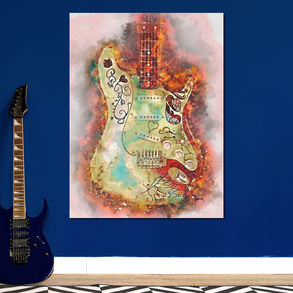 Jimi Hendrix's Guitar Canvas Wall Art