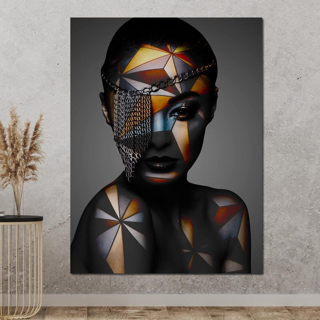 Geometric Face Paint Canvas Wall Art