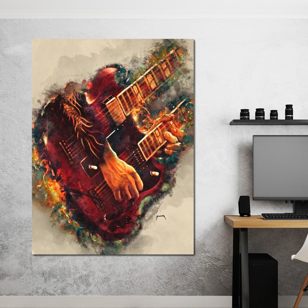 Jimmy Page's Electric Guitar Canvas Wall Art