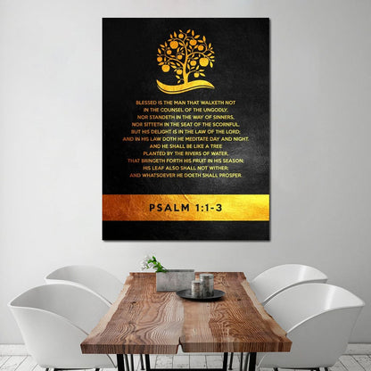 Psalm 1:1-3 Canvas Wall Art
